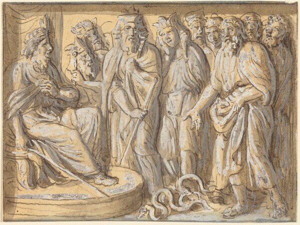 Moses and Aaron before Pharaoh, with the Rods Turned into Serpents