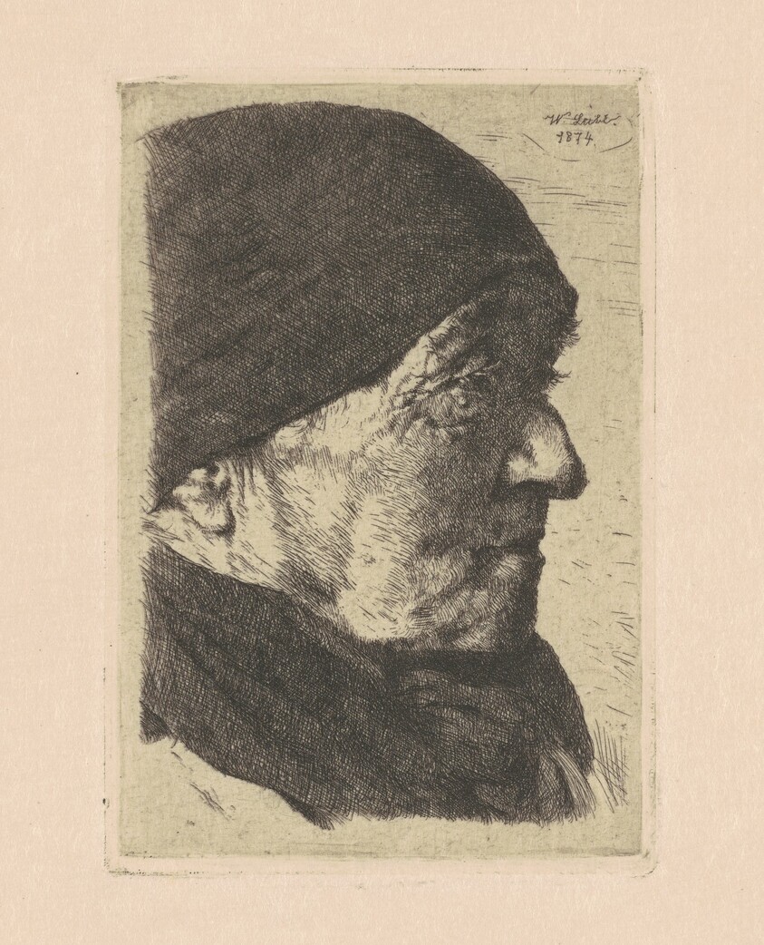 Portrait of an Old Peasant Woman, in Profile to the Right