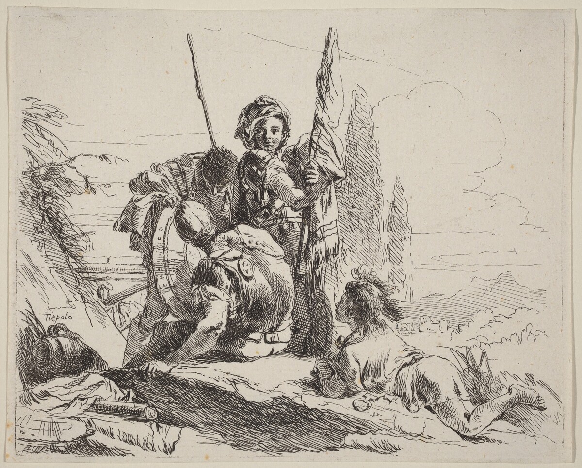 Three Soldiers and a Youth