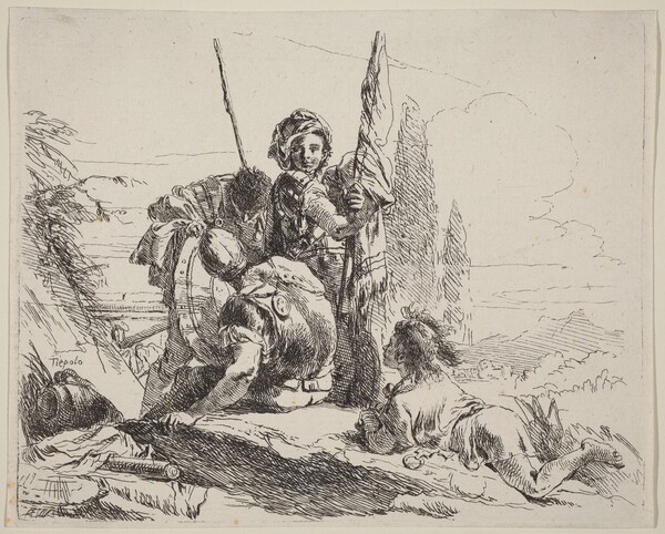 Three Soldiers and a Youth