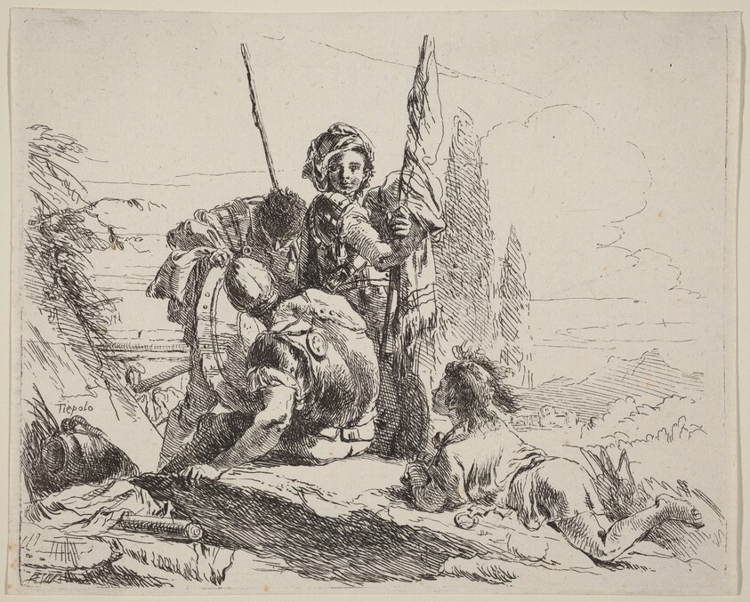 Three Soldiers and a Youth