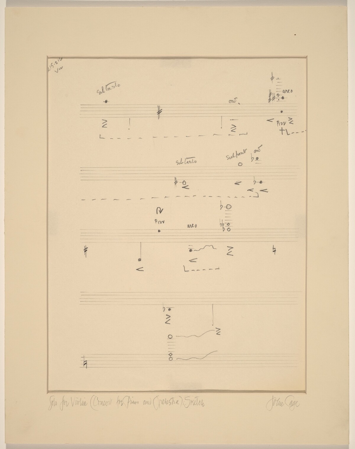 Solo for Violin (Concert for Piano and Orchestra): Sketch