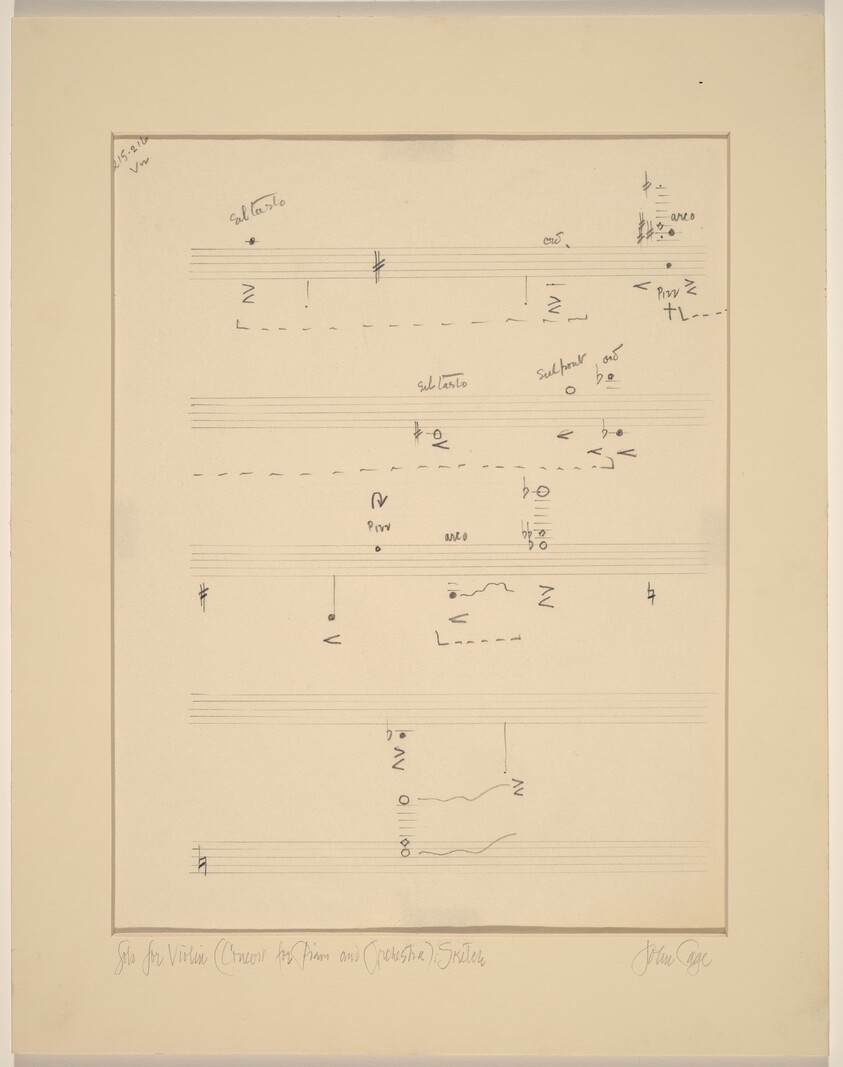 Solo for Violin (Concert for Piano and Orchestra): Sketch