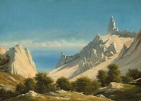 View of Sommerspiret, the Cliffs of Møn, Georg Emil Libert, 1846