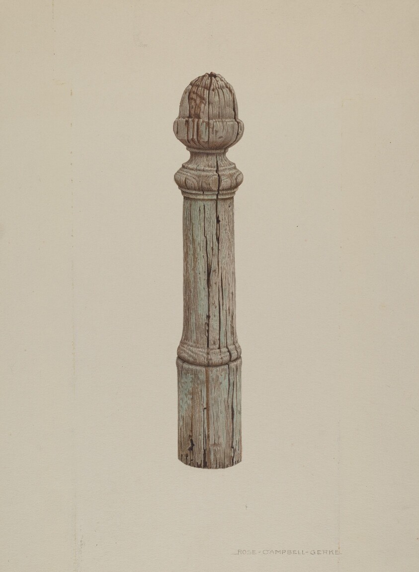Carved Wooden Hitching Post