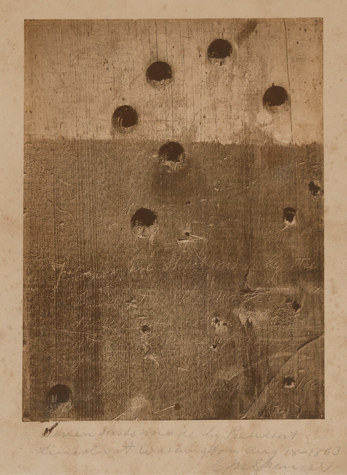 Seven Shots made by President Lincoln with Spencer rifle