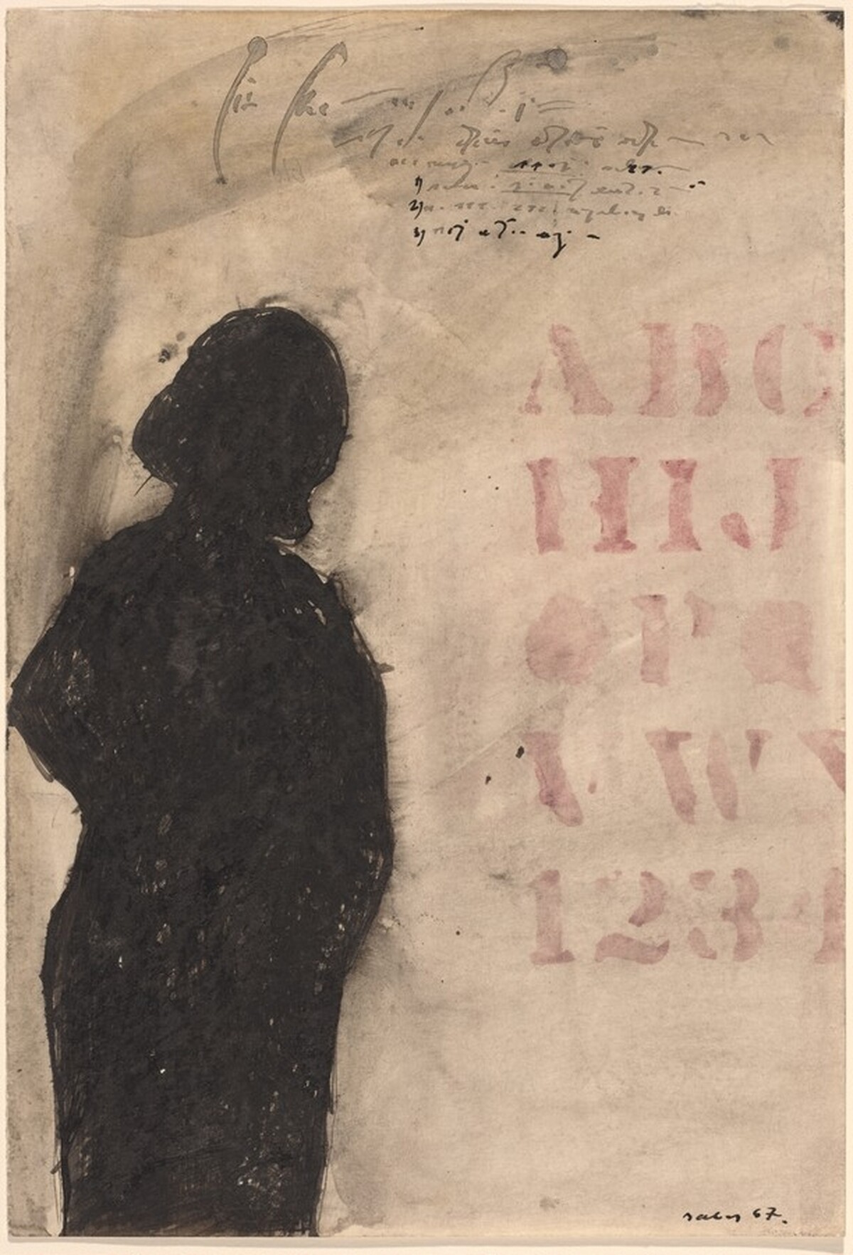 Black Figure with Letters