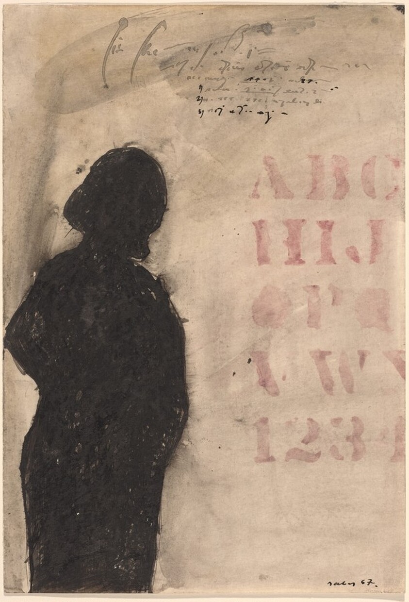 Black Figure with Letters