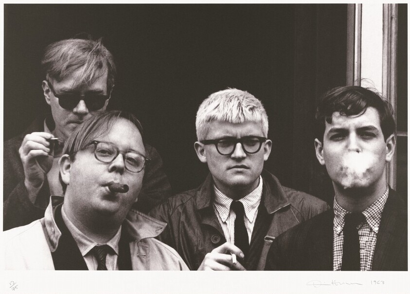Andy Warhol, David Hockney, Henry Geldzahler, and Jeff Goodman from "Out of the '60's"