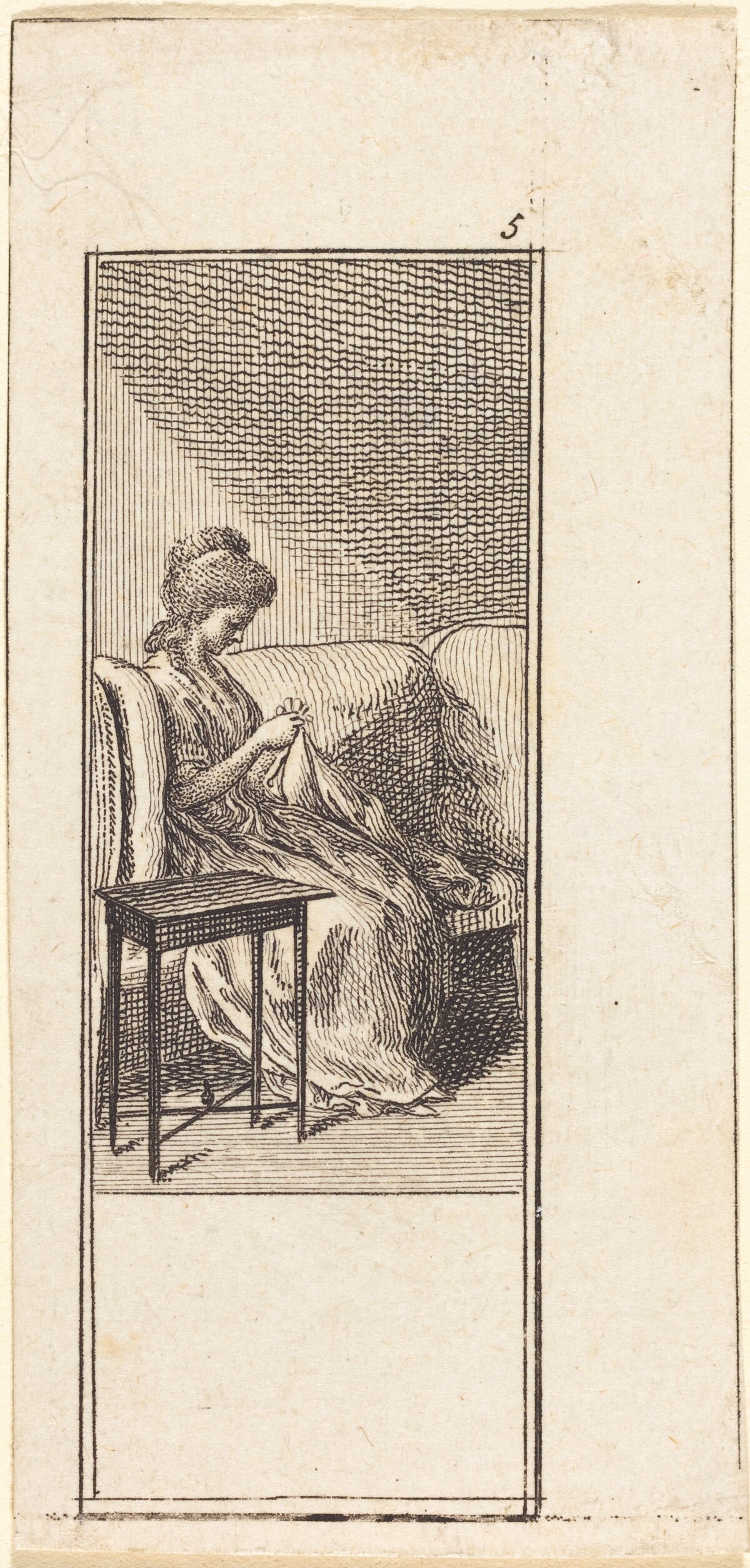 Girl Seated, Sewing