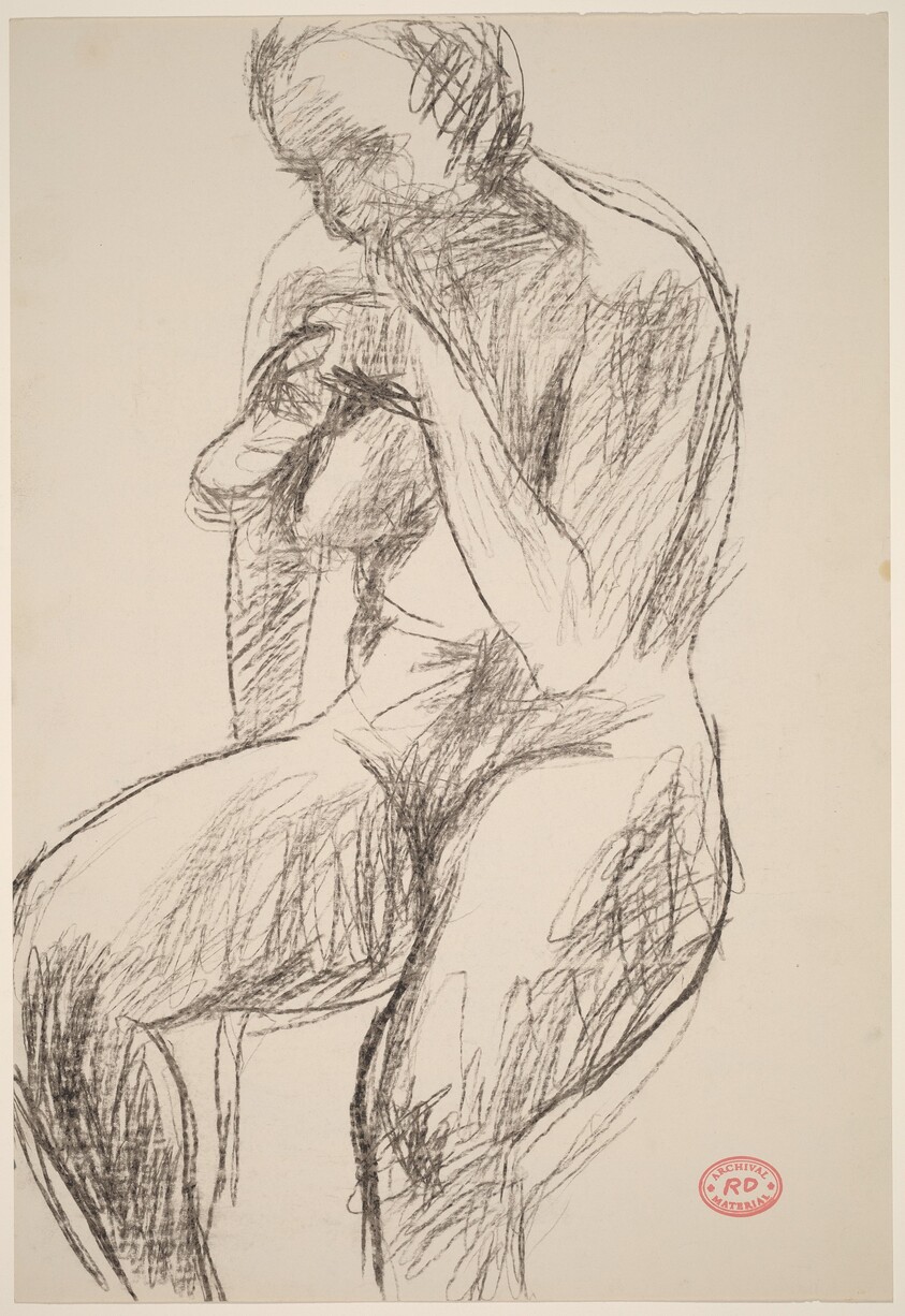 Untitled [seated nude holding her shoe]