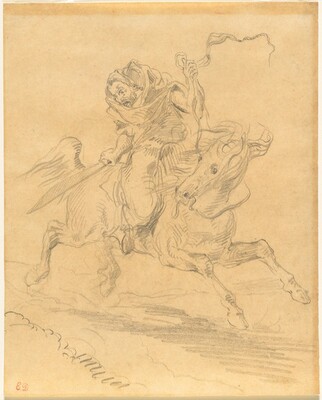 Arab Horseman at the Gallop, Eugène Delacroix, 1849