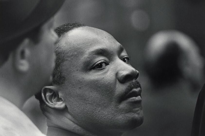Dr. Martin Luther King, Jr. in the crowd at the United Nations