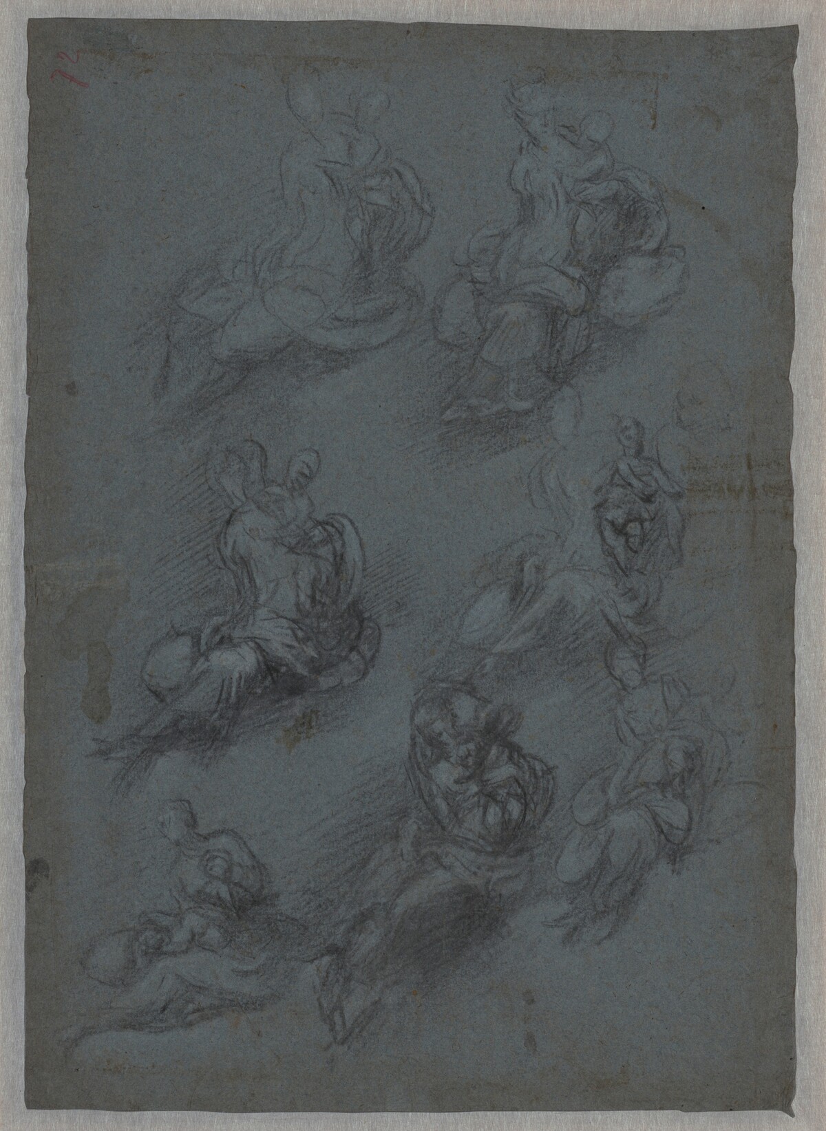Studies for the Virgin and Child (recto)