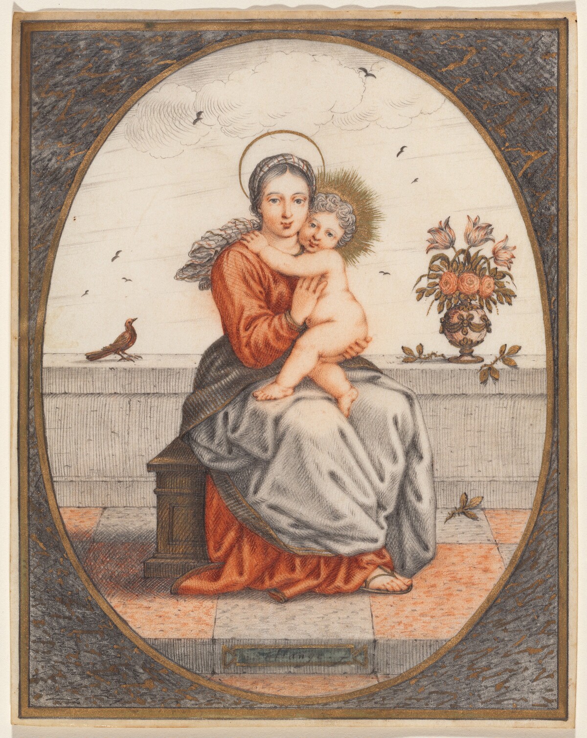 The Madonna and Child Seated before a Ledge