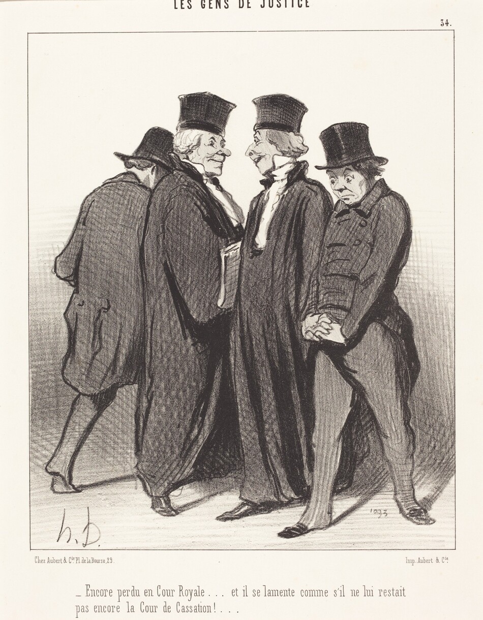 Encore perdu en Cour Royale... et il se lamente... by Daumier, Honoré