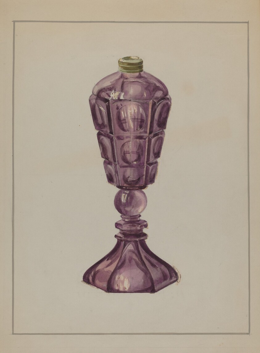 Amethyst Glass Oil Lamp