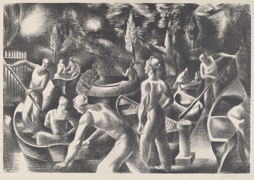 Boat Scene in Central Park