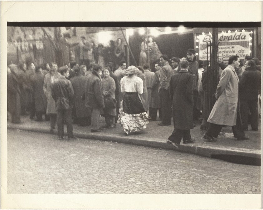 Girl crossing street, Paris