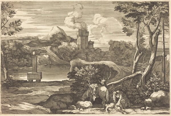 The Samaritan Pours Oil and Wine in the Wounds of a Man Left for Dead