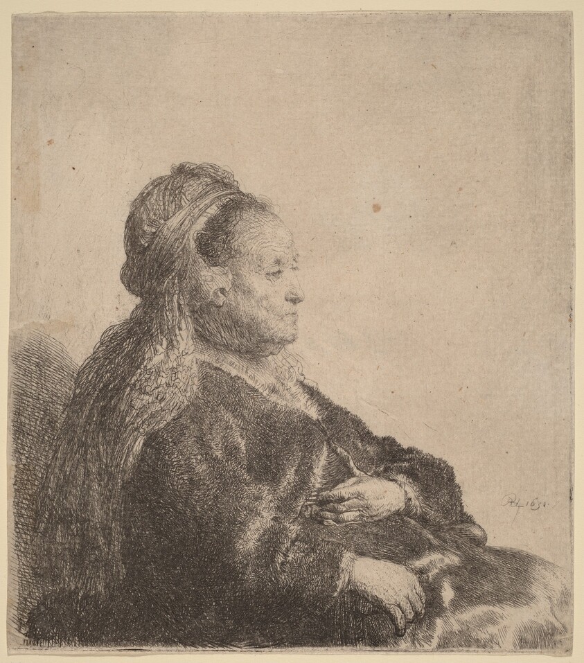 The Artist's Mother Seated, in an Oriental Headdress