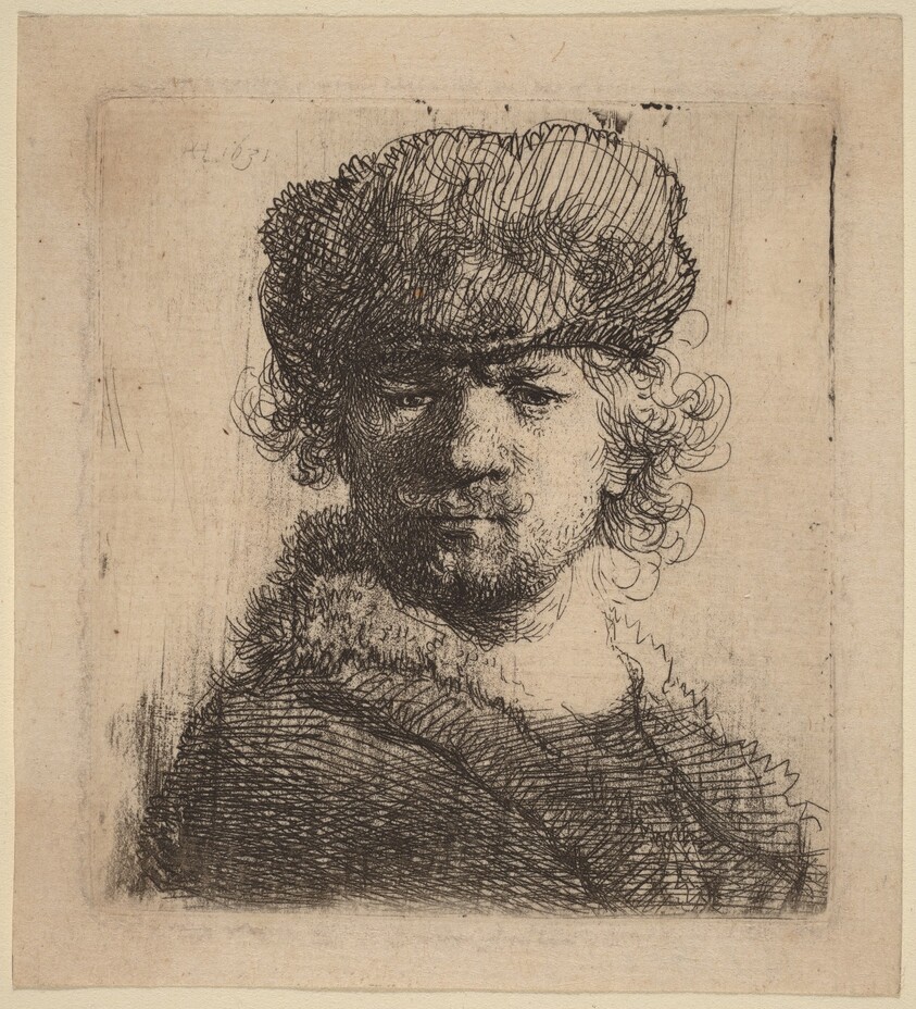 Self-Portrait in a Heavy Fur Cap