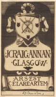 Bookplate of J. Craig Annan, David Young Cameron, 1892