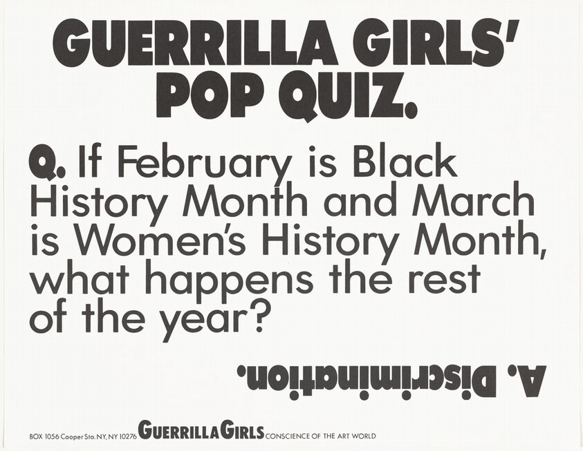 Guerrilla Girls' Pop Quiz