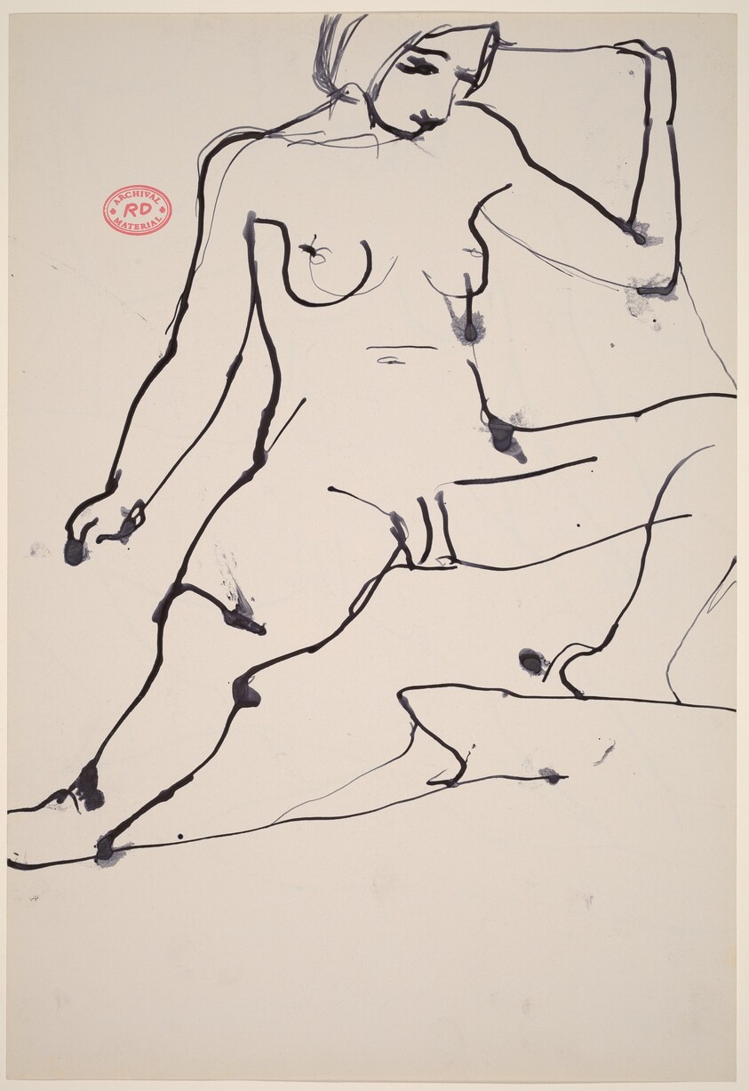 Untitled [seated female nude with legs apart] [recto]