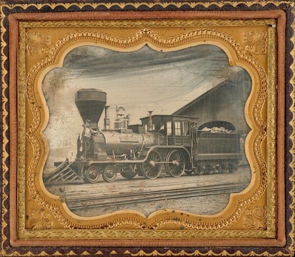 Samuel Morse Felton Steam Engine and Crew, Fitchburg, Massachusetts