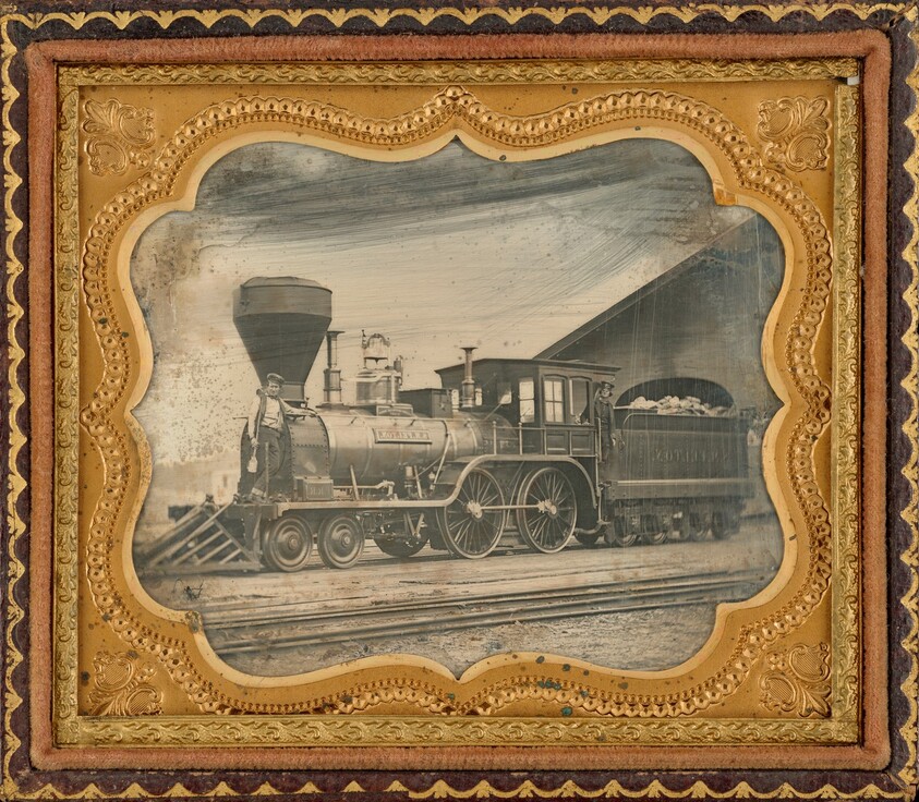 Samuel Morse Felton Steam Engine and Crew, Fitchburg, Massachusetts