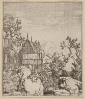 Man on a Small Wooden Bridge, Allart van Everdingen, probably c. 1645/1656