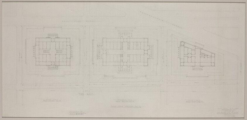Early Plan Study: Three Building Scheme