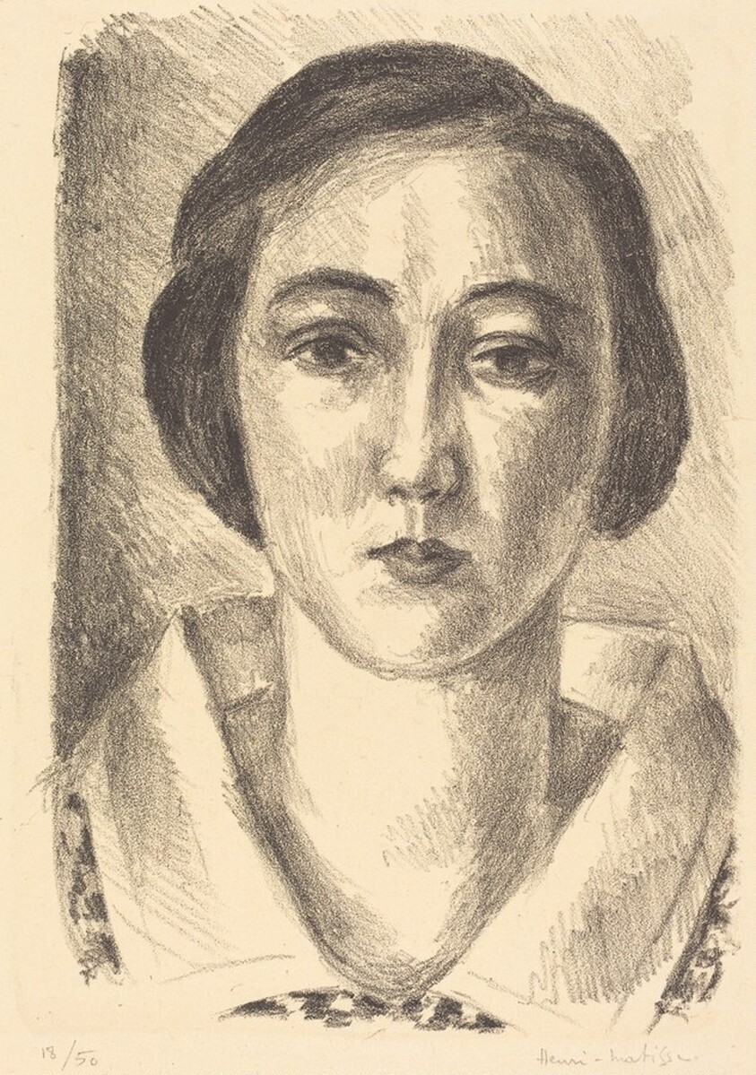 Young Girl in Flowered Dress with Organdy Collar (Jeune fille en robe fleurie au col d'organdi)