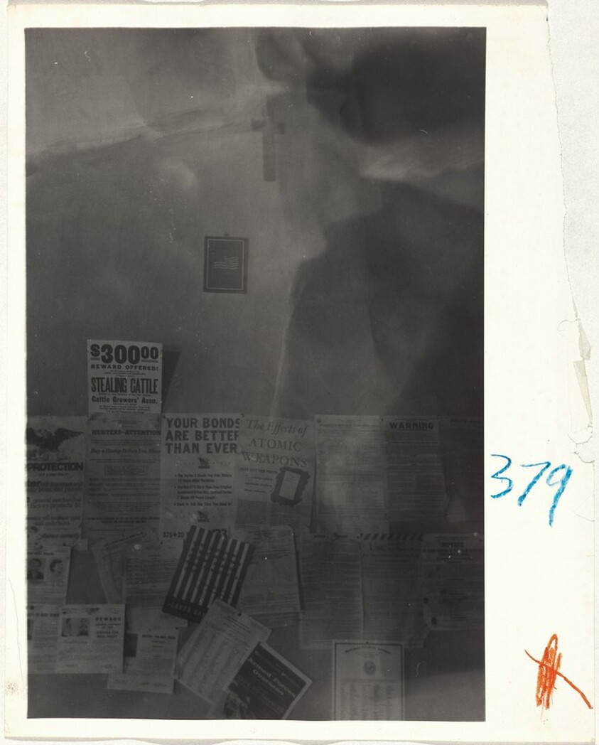 Post office wall with crucifix--Santa Fe or Taos, New Mexico