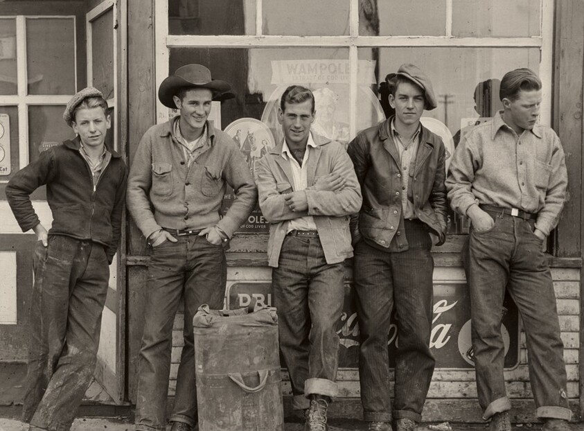 Drug store "cowboys." Black Diamond, Alberta, Canada