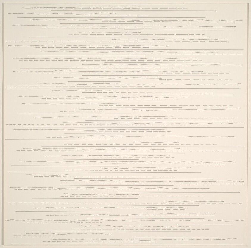 Alternate Straight, Not-Straight and Broken Lines, of Random Length Not Drawn to the Sides of the Page
