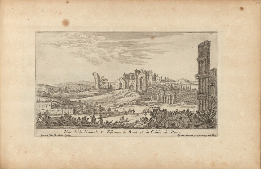 Veuë de la Navicule St. Estienne le Rond et du Colisée de Rome