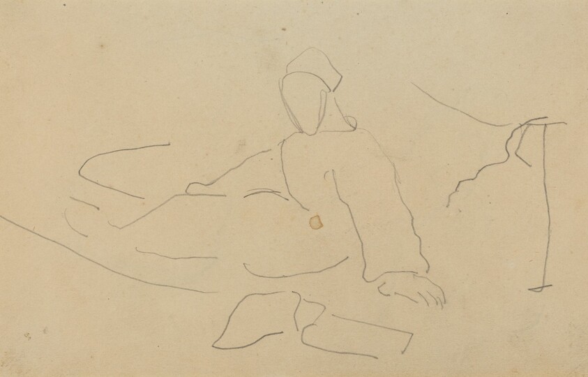 Figure Seated on the Ground [recto]