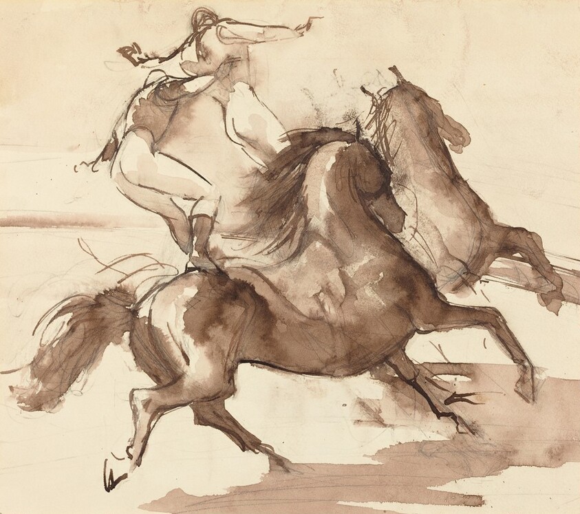 Two Bareback Circus Riders