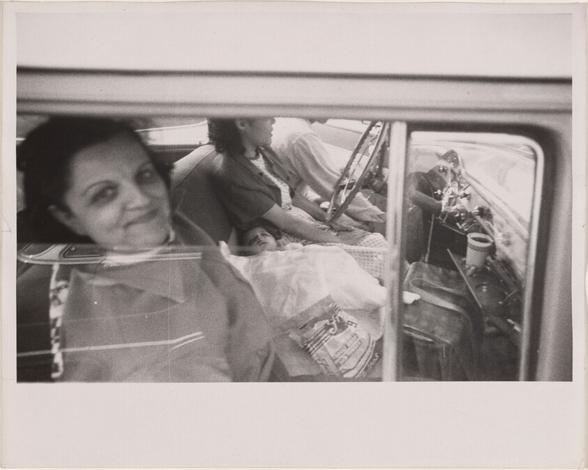 Group in automobile--Los Angeles