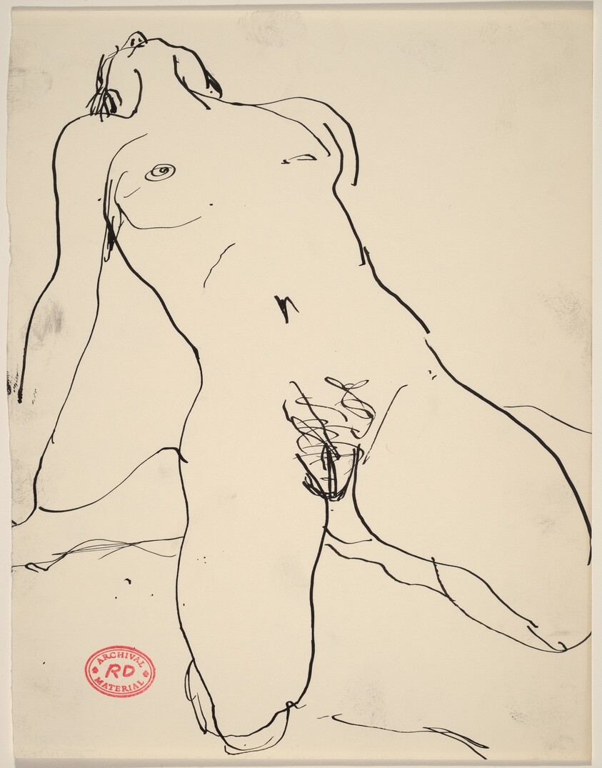 Untitled [kneeling female nude leaning back]