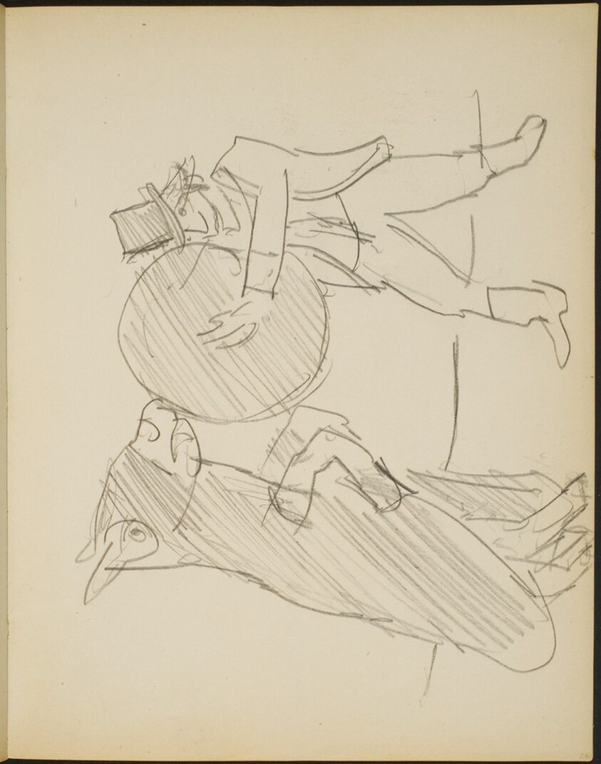 Esel auf den Hinterbeinen und Dompteur (Mule on Back Legs and Tamer) [p. 25]