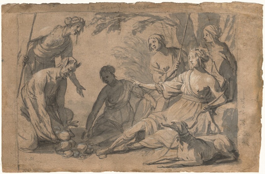 Diana and Four Nymphs Receiving Gifts from a Satyr