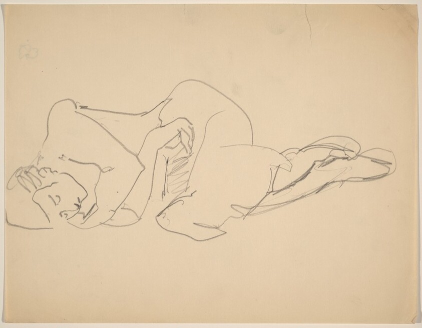 Woman Lying on Right Side, Left Arm Tucked beneath Face