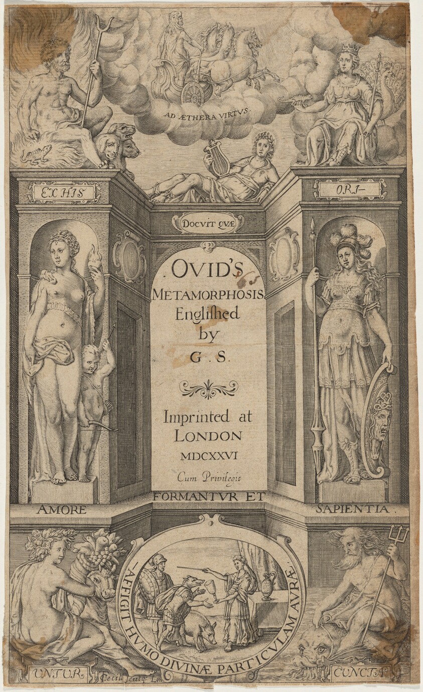 Title Page to Ovid's Metamorphosis, translated by G. Sandy