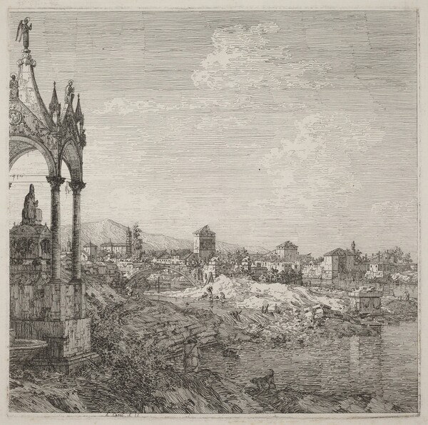 View of a Town with a Bishop's Tomb