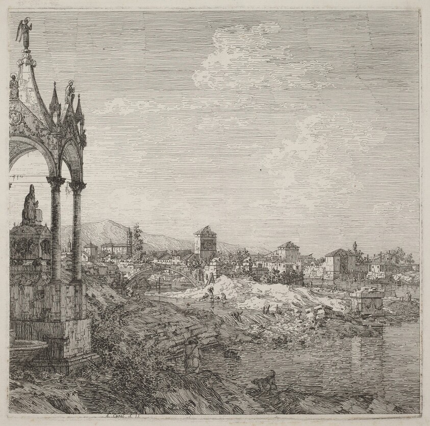 View of a Town with a Bishop's Tomb