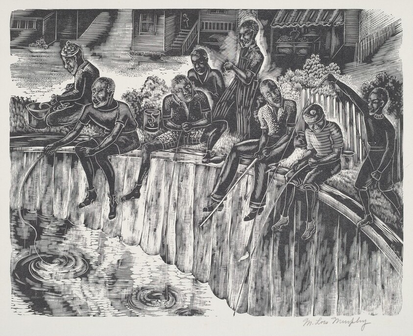 Boys Fishing in the Canal