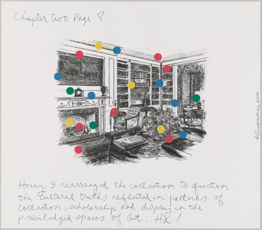 Honey I rearranged the collection to question the cultural truths reflected in patterns of collection, scholarship and display in the priviledged [sic] space of art. Ha!